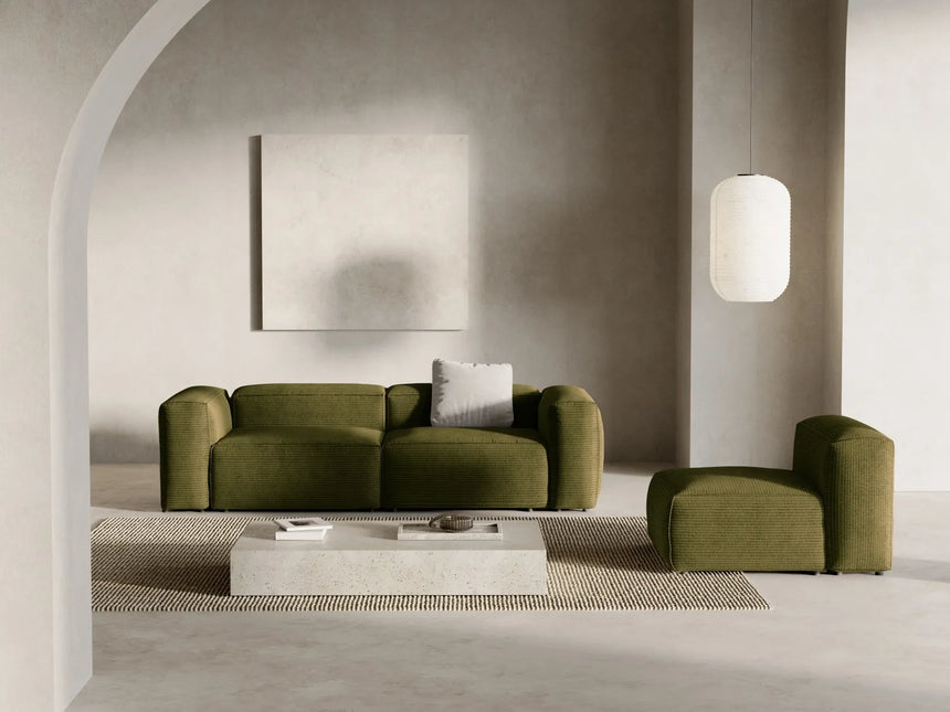 Bergamo 3-Sitzer Sofa aus Cord in Grün (Perla 60), 264x108x70 cm von Cosmopolitan Design – Bild 2