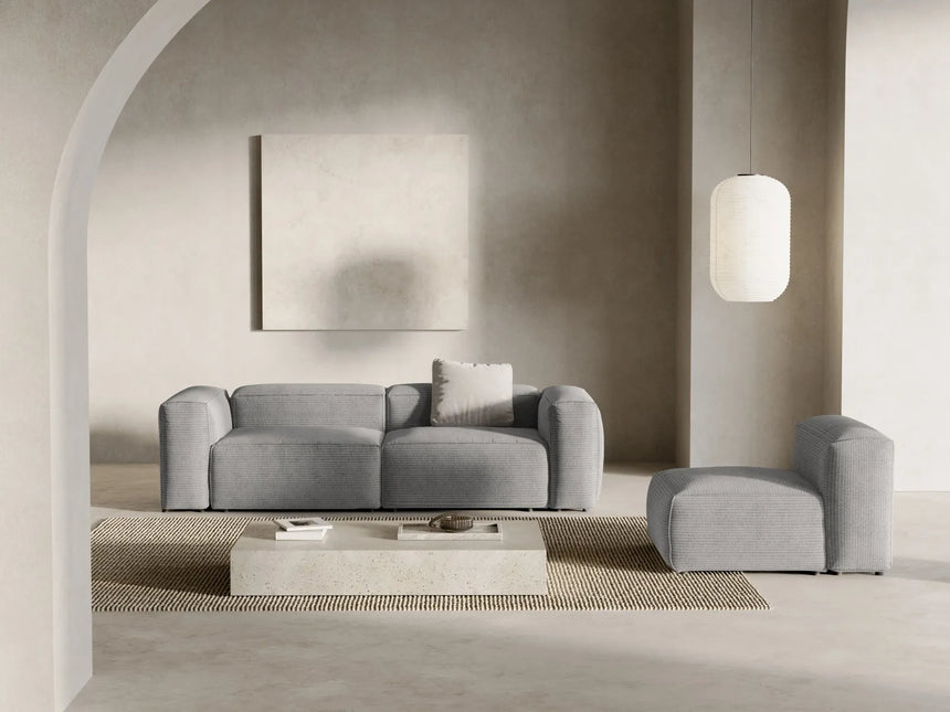 Bergamo 3-Sitzer Sofa aus Cord in Hellgrau (Perla 30), 264x108x70 cm von Cosmopolitan Design – Bild 2
