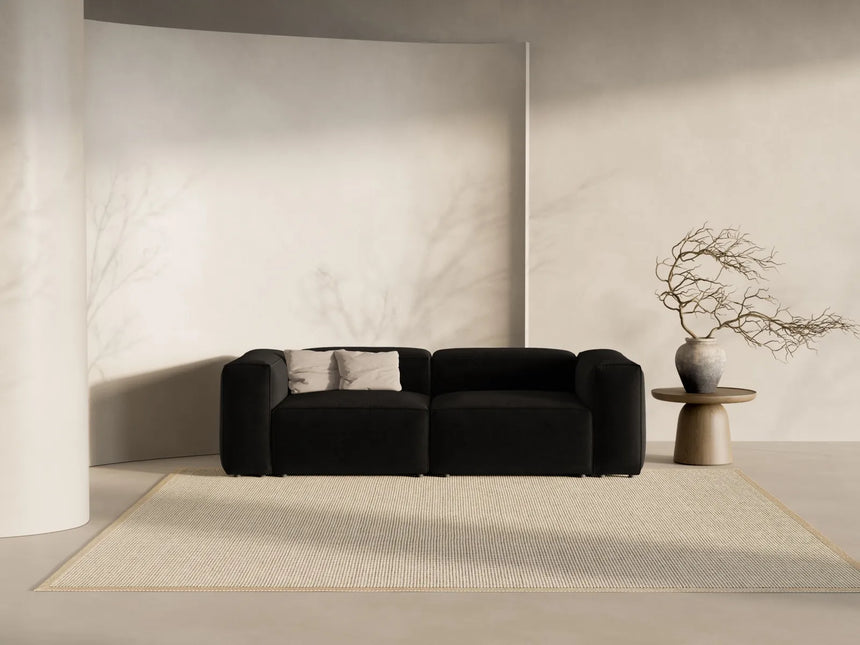 Bergamo 3-Sitzer Sofa aus Strukturierter Stoff in Schwarz (Liberty 22), 264x108x70 cm von Cosmopolitan Design – Bild 2