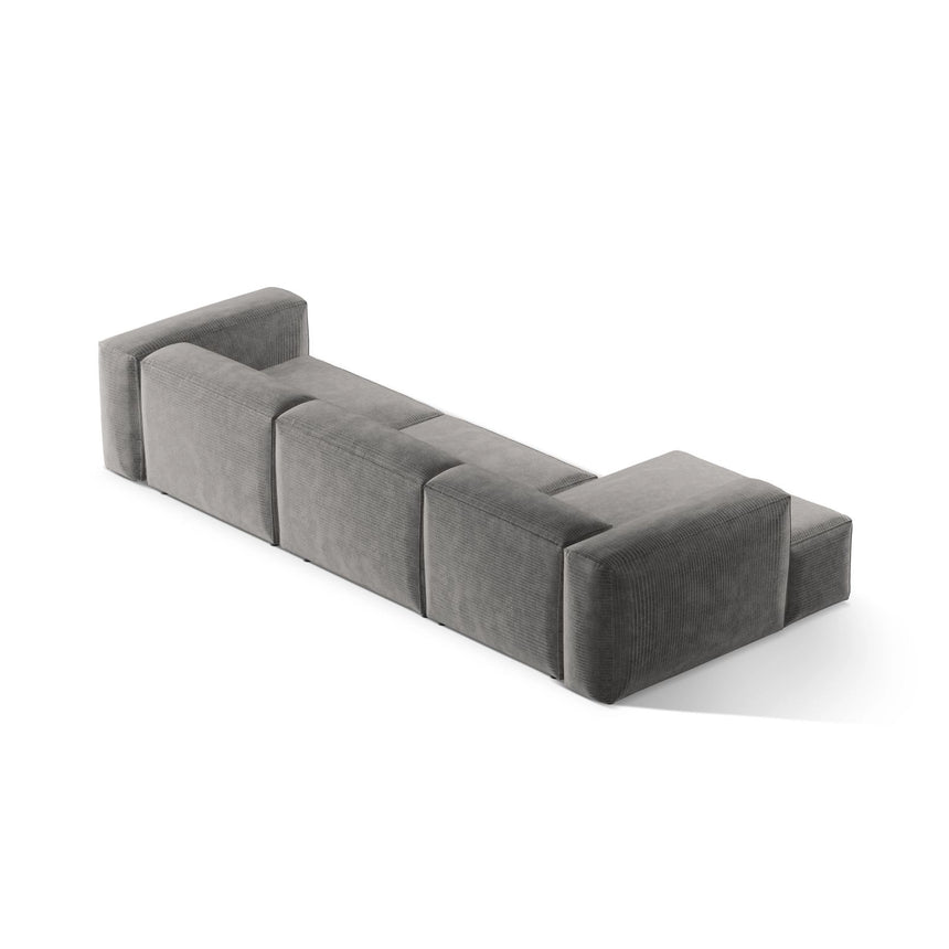 Bergamo 4-Sitzer Ecksofa, Linke Seite, aus Cord in Hellgrau (Perla 30), 344x152x70 cm von Cosmopolitan Design – Bild 5