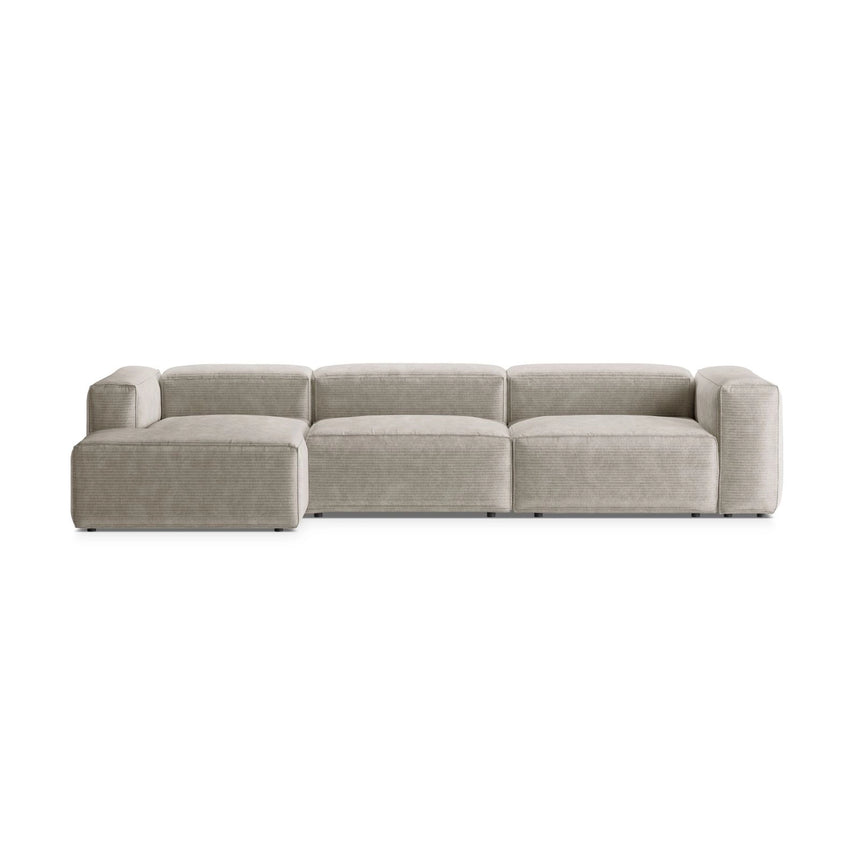 Bergamo 4-Sitzer Ecksofa, Linke Seite, aus Cord oder Strukturstoff, 344x152x70 cm von Cosmopolitan Design – Bild 1