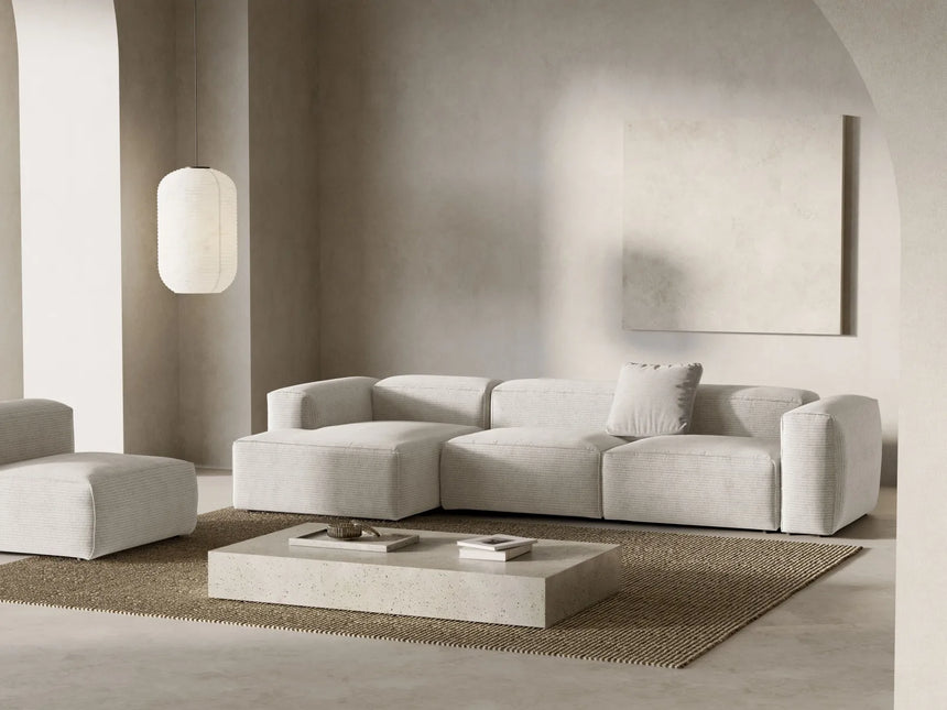 Bergamo 4-Sitzer Ecksofa, Linke Seite, aus Cord oder Strukturstoff, 344x152x70 cm von Cosmopolitan Design – Bild 2