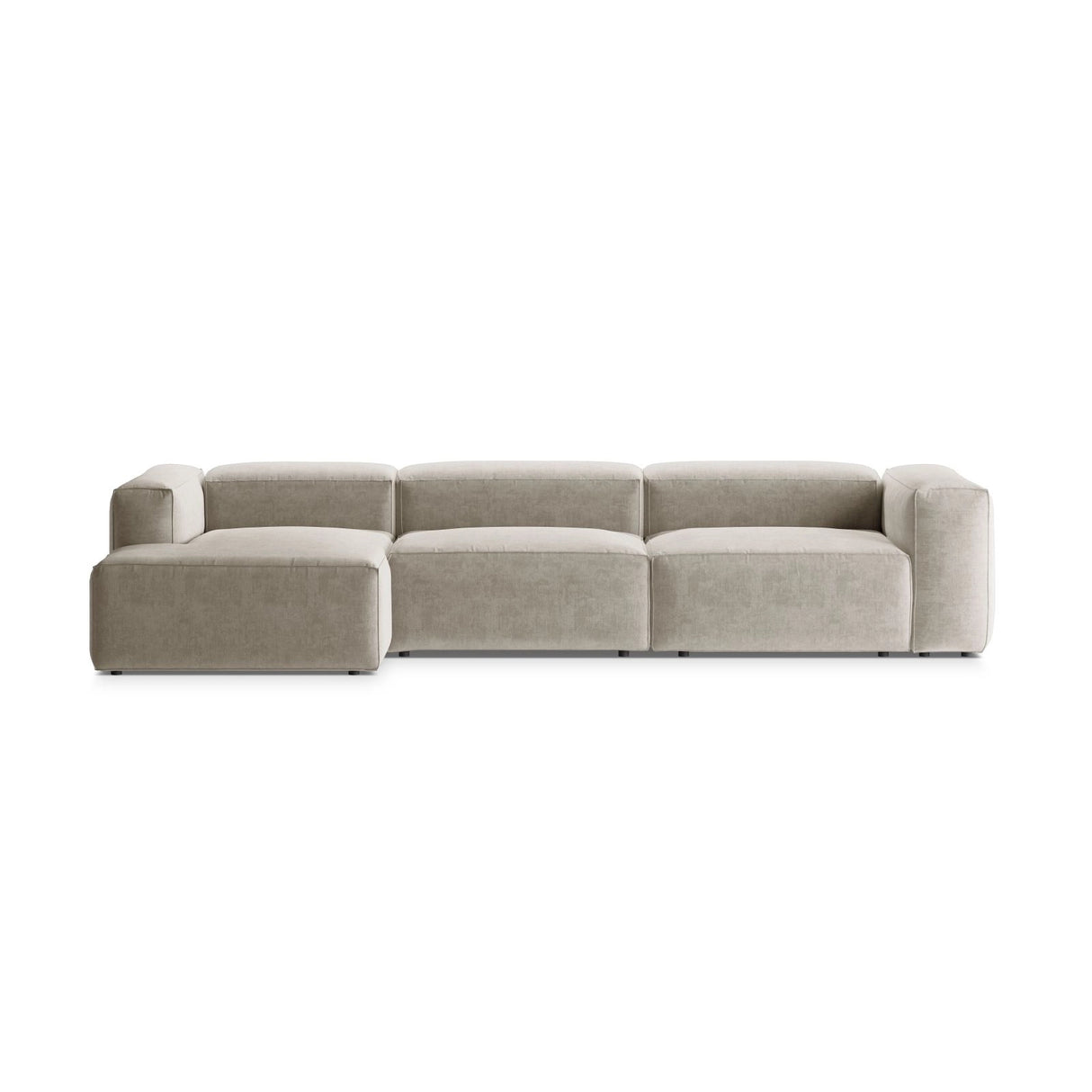 Bergamo 4-Sitzer Ecksofa, Linke Seite, aus Strukturierter Stoff in Beige (Liberty 2), 344x152x70 cm von Cosmopolitan Design – Bild 1