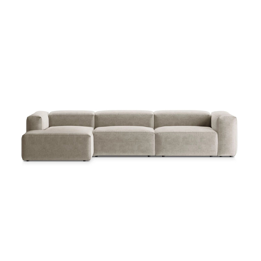 Bergamo 4-Sitzer Ecksofa, Linke Seite, aus Strukturierter Stoff in Beige (Liberty 2), 344x152x70 cm von Cosmopolitan Design – Bild 1