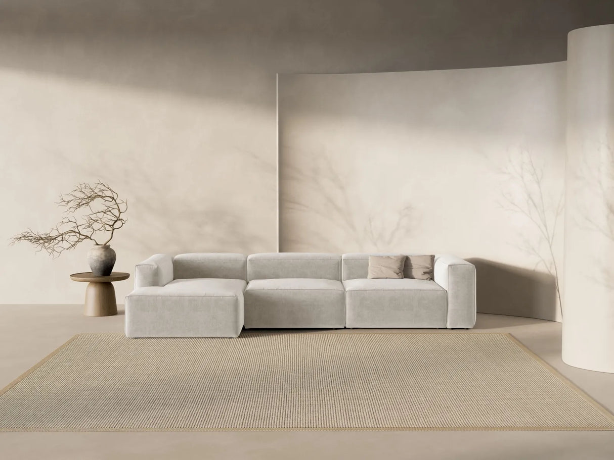 Bergamo 4-Sitzer Ecksofa, Linke Seite, aus Strukturierter Stoff in Beige (Liberty 2), 344x152x70 cm von Cosmopolitan Design – Bild 2
