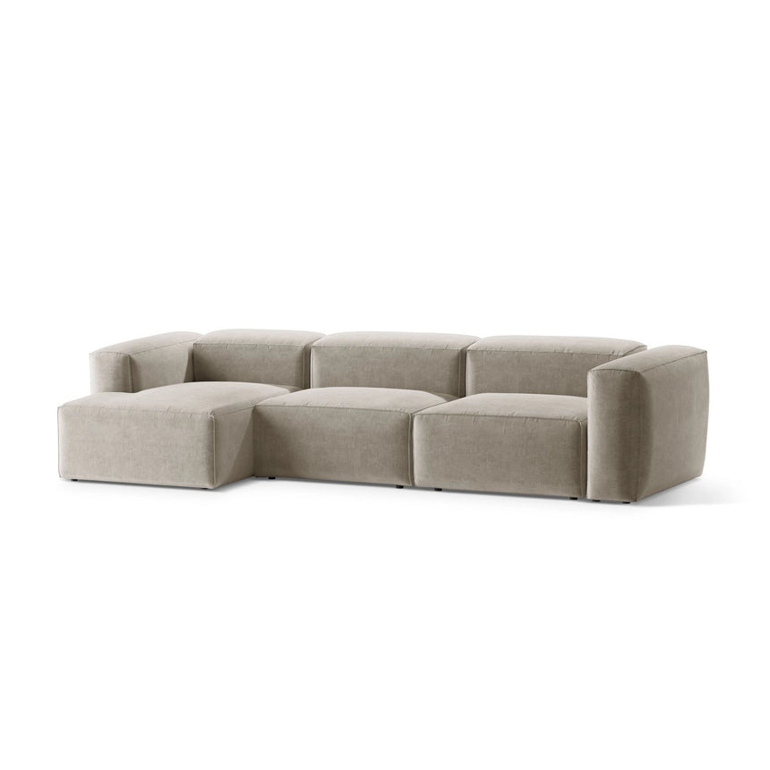 Bergamo 4-Sitzer Ecksofa, Linke Seite, aus Strukturierter Stoff in Beige (Liberty 2), 344x152x70 cm von Cosmopolitan Design – Bild 4