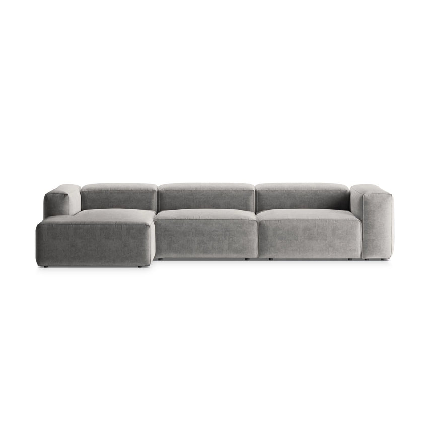 Bergamo 4-Sitzer Ecksofa, Linke Seite, aus Strukturierter Stoff in Hellgrau (Liberty 18), 344x152x70 cm von Cosmopolitan Design – Bild 1