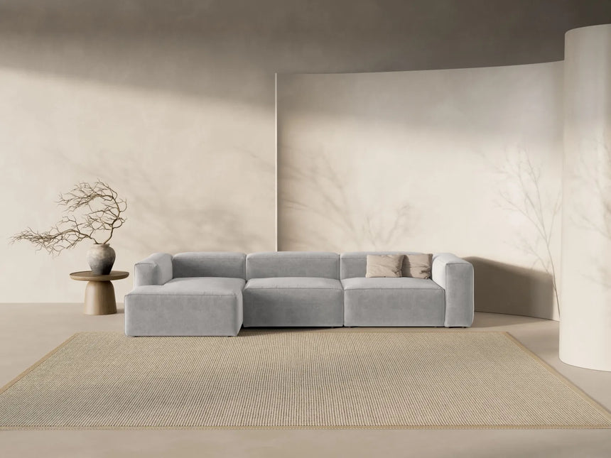 Bergamo 4-Sitzer Ecksofa, Linke Seite, aus Strukturierter Stoff in Hellgrau (Liberty 18), 344x152x70 cm von Cosmopolitan Design – Bild 2