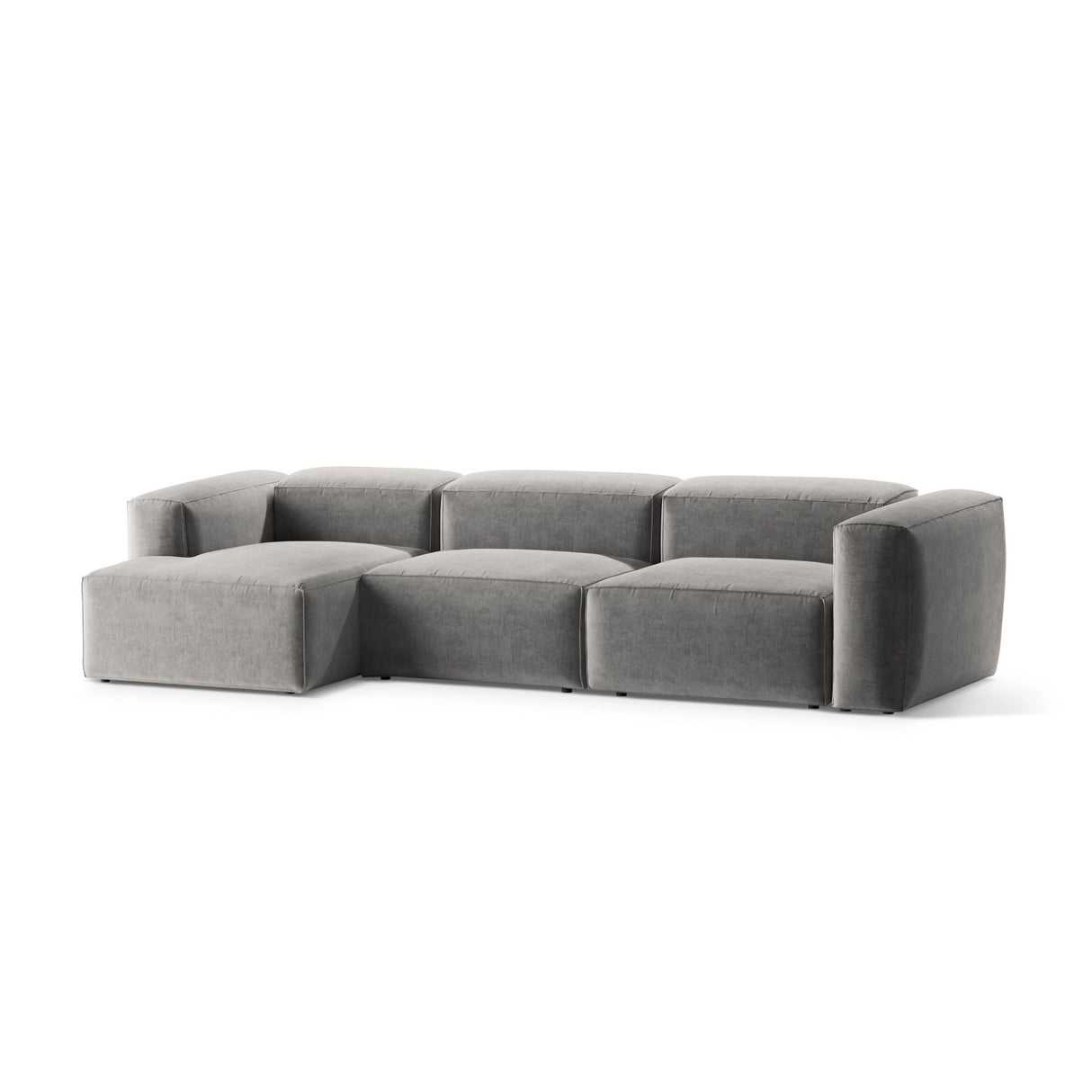 Bergamo 4-Sitzer Ecksofa, Linke Seite, aus Strukturierter Stoff in Hellgrau (Liberty 18), 344x152x70 cm von Cosmopolitan Design – Bild 4