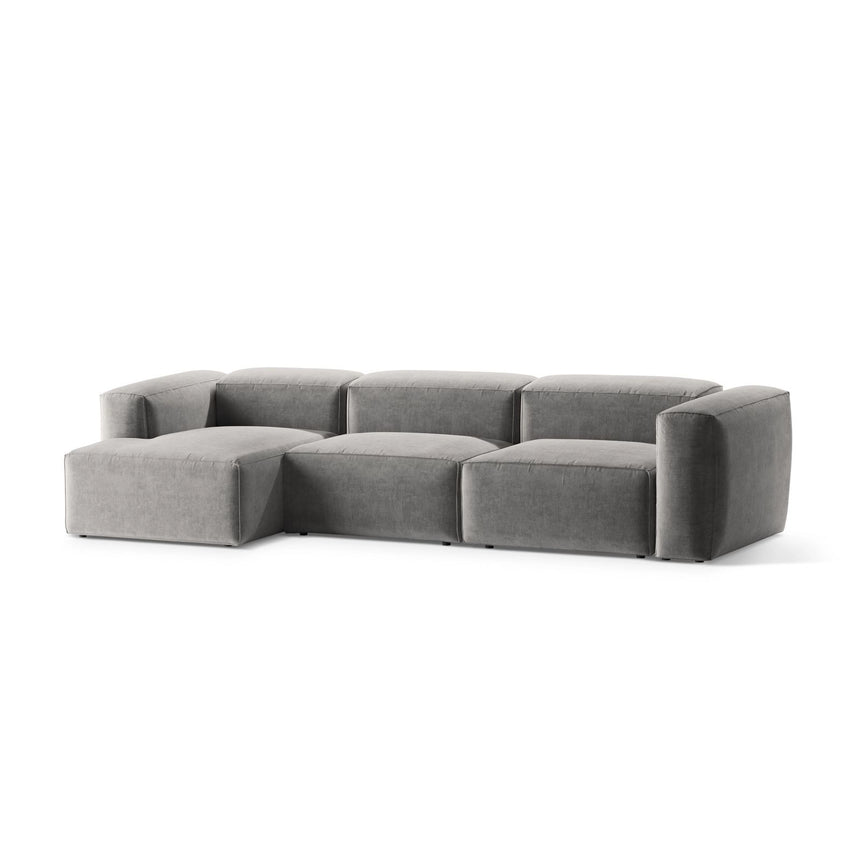 Bergamo 4-Sitzer Ecksofa, Linke Seite, aus Strukturierter Stoff in Hellgrau (Liberty 18), 344x152x70 cm von Cosmopolitan Design – Bild 4