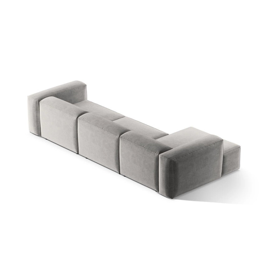 Bergamo 4-Sitzer Ecksofa, Linke Seite, aus Strukturierter Stoff in Hellgrau (Liberty 18), 344x152x70 cm von Cosmopolitan Design – Bild 5