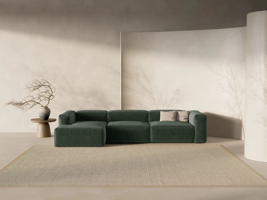 Bergamo 4-Sitzer Ecksofa, Linke Seite, aus Strukturierter Stoff in Moosgrün (Liberty 12), 344x152x70 cm von Cosmopolitan Design – Bild 2