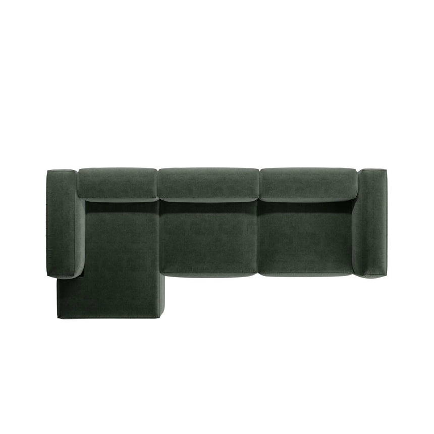 Bergamo 4-Sitzer Ecksofa, Linke Seite, aus Strukturierter Stoff in Moosgrün (Liberty 12), 344x152x70 cm von Cosmopolitan Design – Bild 6