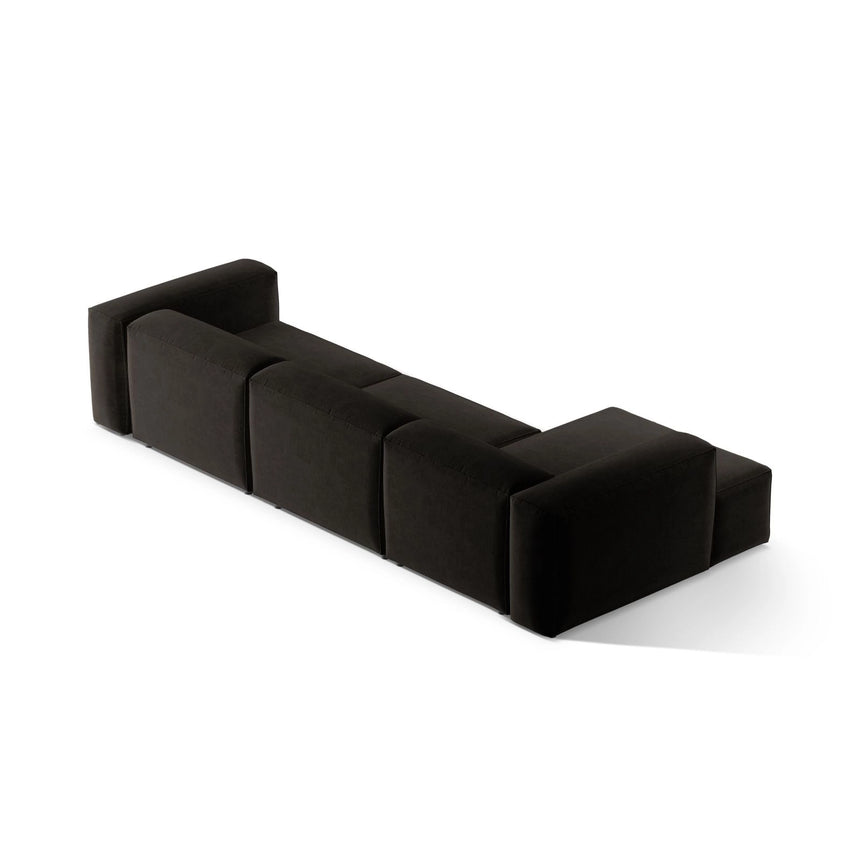 Bergamo 4-Sitzer Ecksofa, Linke Seite, aus Strukturierter Stoff in Schwarz (Liberty 22), 344x152x70 cm von Cosmopolitan Design – Bild 5