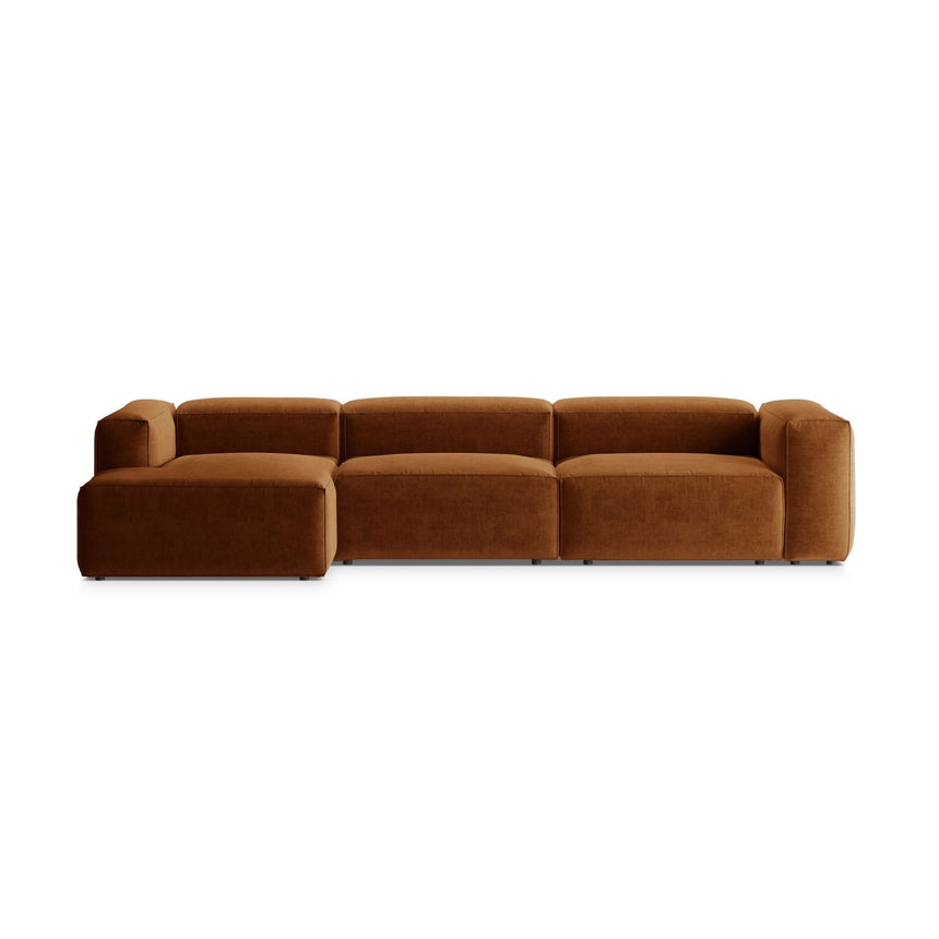 Bergamo 4-Sitzer Ecksofa, Linke Seite, aus Strukturierter Stoff in Ziegelstein (Liberty 9), 344x152x70 cm von Cosmopolitan Design – Bild 1