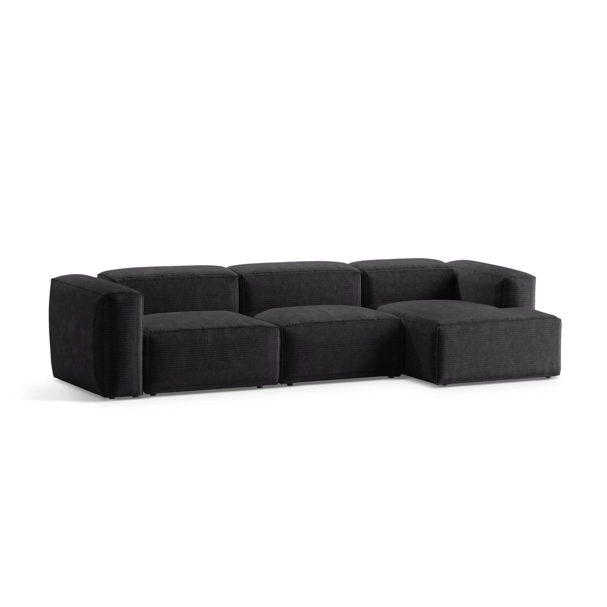 Bergamo 4-Sitzer Ecksofa, Rechte Seite, aus Cord in Grau (Perla 35), 344x152x70 cm von Cosmopolitan Design – Bild 4