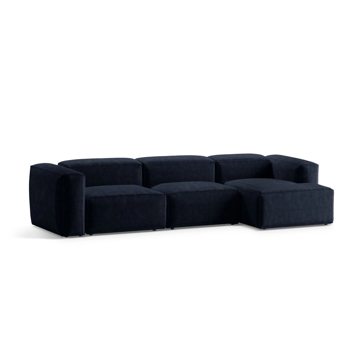 Bergamo 4-Sitzer Ecksofa, Rechte Seite, aus Cord in Marineblau (Perla 40), 344x152x70 cm von Cosmopolitan Design – Bild 4