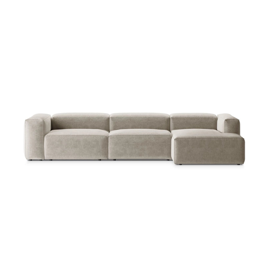 Bergamo 4-Sitzer Ecksofa, Rechte Seite, aus Strukturierter Stoff in Beige (Liberty 2), 344x152x70 cm von Cosmopolitan Design – Bild 1
