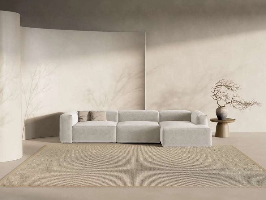 Bergamo 4-Sitzer Ecksofa, Rechte Seite, aus Strukturierter Stoff in Beige (Liberty 2), 344x152x70 cm von Cosmopolitan Design – Bild 2