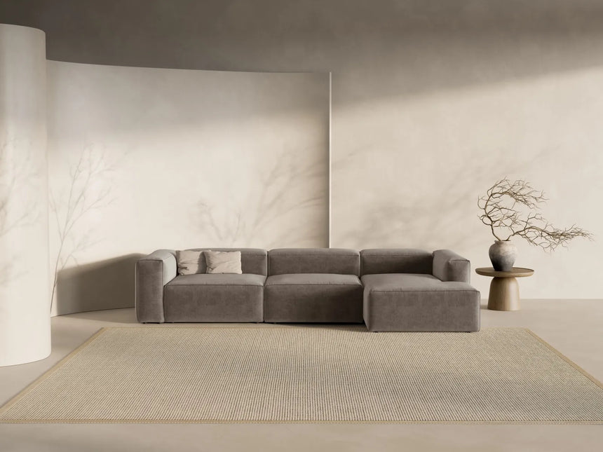 Bergamo 4-Sitzer Ecksofa, Rechte Seite, aus Strukturierter Stoff in Cappuccino (Liberty 5), 344x152x70 cm von Cosmopolitan Design – Bild 2