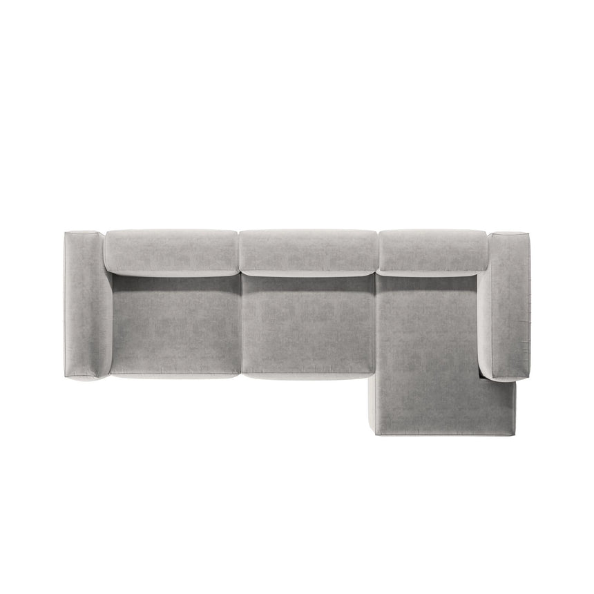 Bergamo 4-Sitzer Ecksofa, Rechte Seite, aus Strukturierter Stoff in Hellgrau (Liberty 18), 344x152x70 cm von Cosmopolitan Design – Bild 6