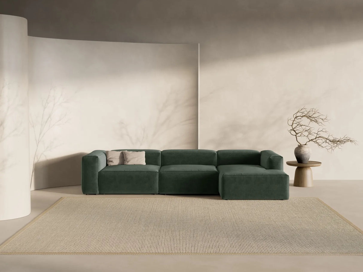 Bergamo 4-Sitzer Ecksofa, Rechte Seite, aus Strukturierter Stoff in Moosgrün (Liberty 12), 344x152x70 cm von Cosmopolitan Design – Bild 2