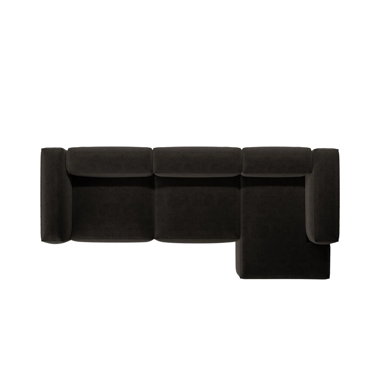 Bergamo 4-Sitzer Ecksofa, Rechte Seite, aus Strukturierter Stoff in Schwarz (Liberty 22), 344x152x70 cm von Cosmopolitan Design – Bild 6