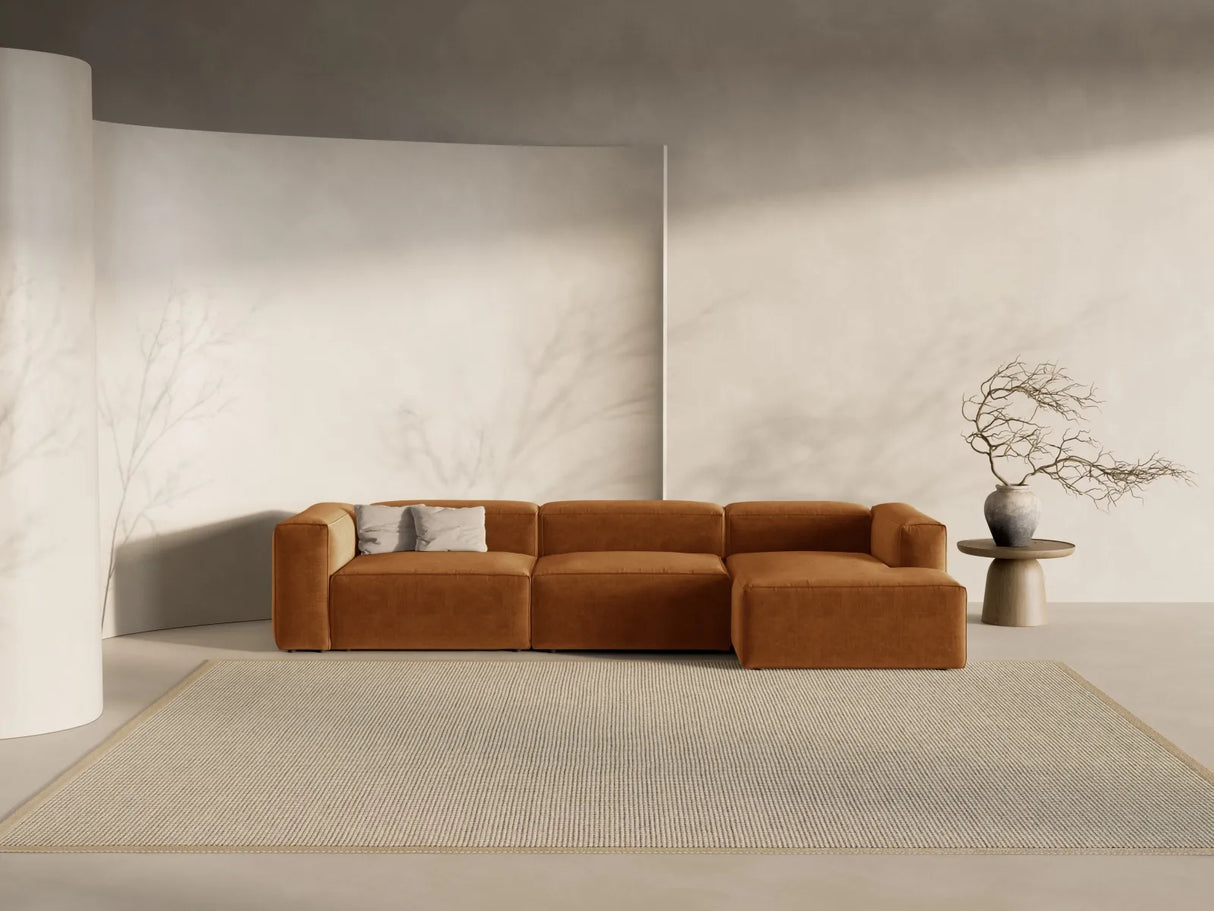Bergamo 4-Sitzer Ecksofa, Rechte Seite, aus Strukturierter Stoff in Ziegelstein (Liberty 9), 344x152x70 cm von Cosmopolitan Design – Bild 2