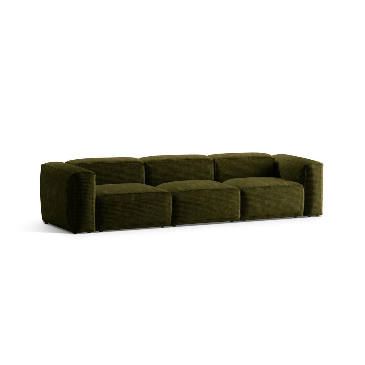 Bergamo 4-Sitzer Sofa aus Cord in Grün (Perla 60), 364x108x70 cm von Cosmopolitan Design – Bild 4