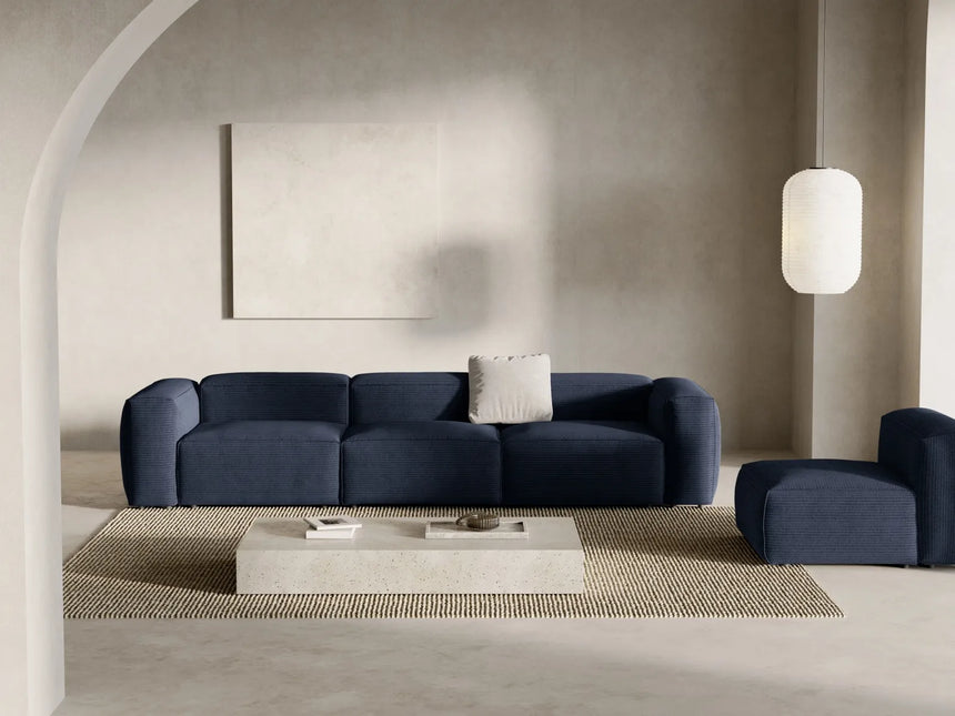 Bergamo 4-Sitzer Sofa aus Cord in Marineblau (Perla 40), 364x108x70 cm von Cosmopolitan Design – Bild 2