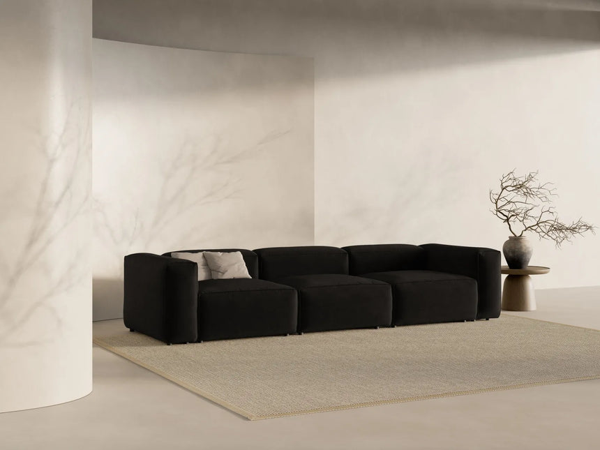 Bergamo 4-Sitzer Sofa aus Strukturierter Stoff in Schwarz (Liberty 22), 364x108x70 cm von Cosmopolitan Design – Bild 2