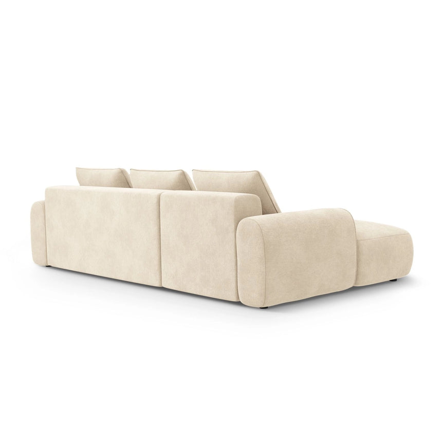 Calma 3-Sitzer Ecksofa mit Schlaffunktion und Stauraum, Linke Seite, aus Samt oder Strukturstoff, 275x142x84 cm von Cosmopolitan Design – Bild 5