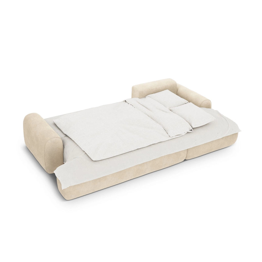 Calma 3-Sitzer Ecksofa mit Schlaffunktion und Stauraum, Rechte Seite, aus Samt oder Strukturstoff, 275x142x84 cm von Cosmopolitan Design – Bild 4