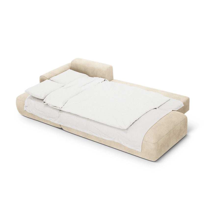 Calma 5-Sitzer Ecksofa mit Schlaffunktion und Stauraum, Linke Seite, aus Samt oder Strukturstoff, 275x142x84 cm von Cosmopolitan Design – Bild 4