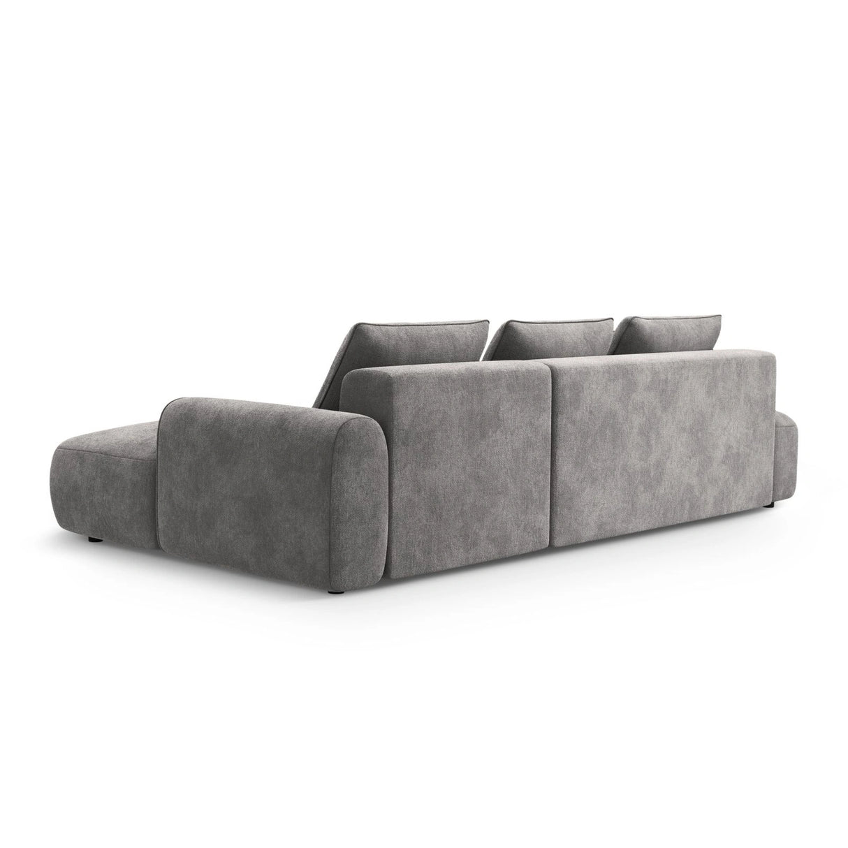 Calma 5-Sitzer Ecksofa mit Schlaffunktion und Stauraum, Rechte Seite, aus Samt in Grau (Vogue 15), 275x142x84 cm von Cosmopolitan Design – Bild 5