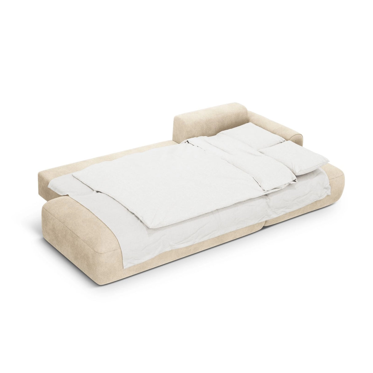 Calma 5-Sitzer Ecksofa mit Schlaffunktion und Stauraum, Rechte Seite, aus Samt oder Strukturstoff, 275x142x84 cm von Cosmopolitan Design – Bild 4