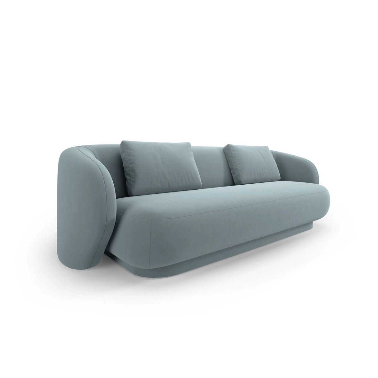 Camden 3-Sitzer Sofa aus Samt in Hellblau (Casino Safira), 204x102x72 cm von Cosmopolitan Design – Bild 1
