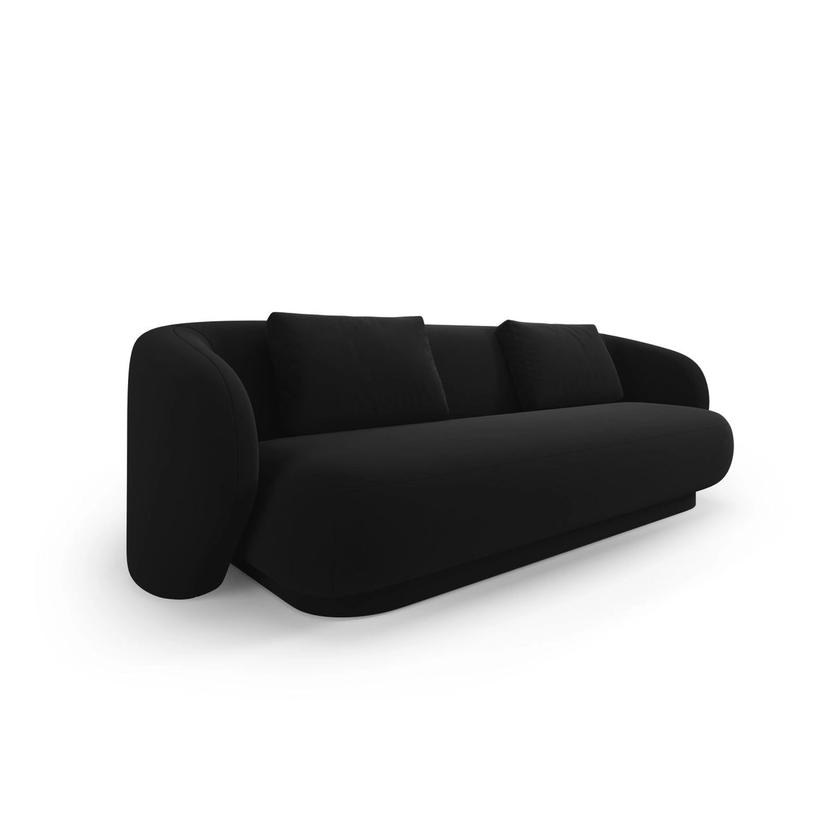 Camden 3-Sitzer Sofa aus Samt in Schwarz (Casino Black), 204x102x72 cm von Cosmopolitan Design – Bild 1