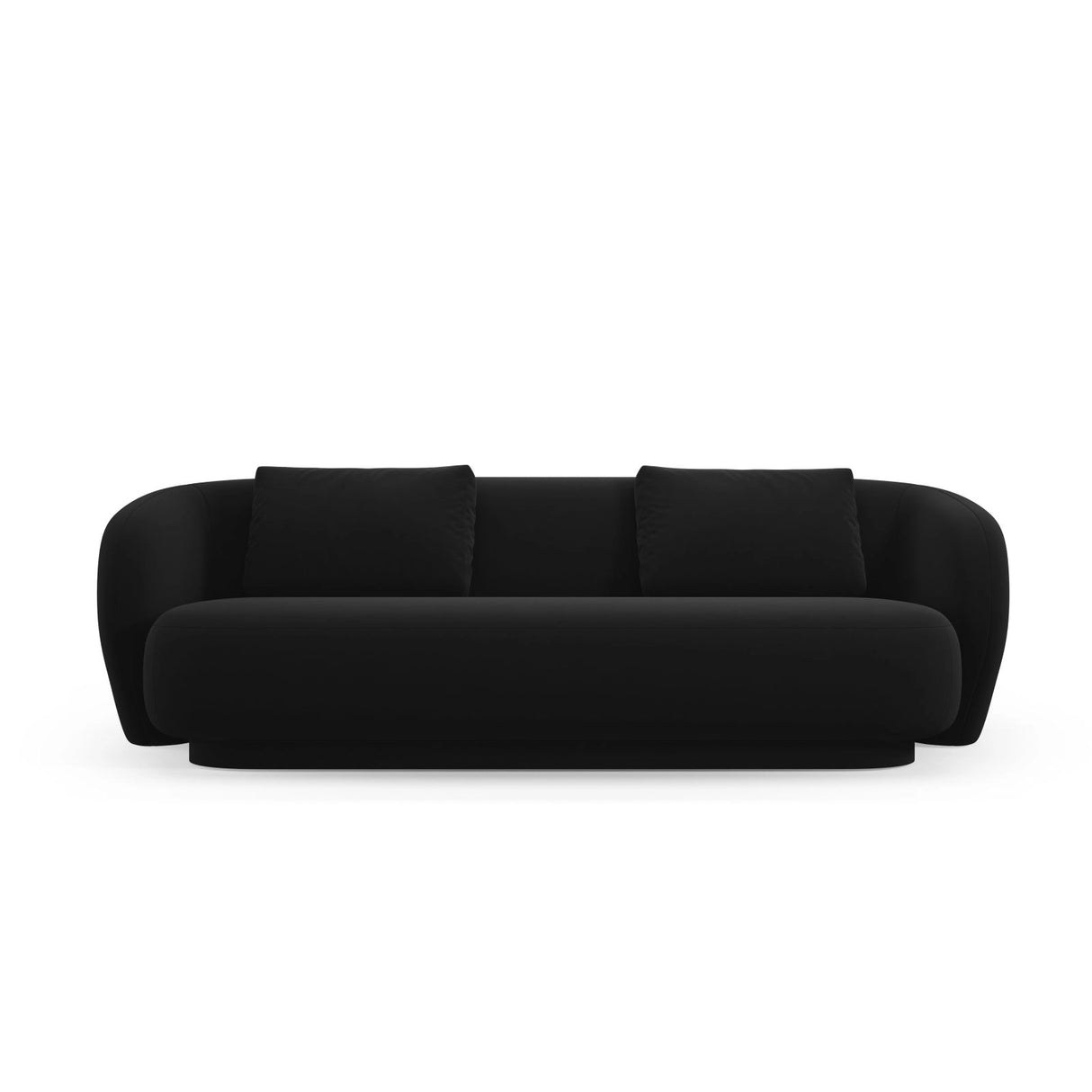 Camden 3-Sitzer Sofa aus Samt in Schwarz (Casino Black), 204x102x72 cm von Cosmopolitan Design – Bild 3