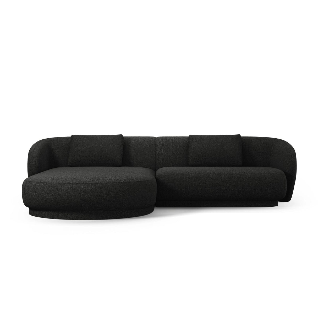 Camden 4-Sitzer Ecksofa, Linke Seite, aus Chenille in Schwarz meliert (Legacy 19 Black), 289x177x72 cm von Cosmopolitan Design – Bild 3