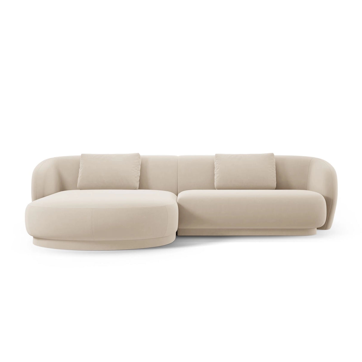 Camden 4-Sitzer Ecksofa, Linke Seite, aus Samt in Beige (Casino Beige), 289x177x72 cm von Cosmopolitan Design – Bild 3