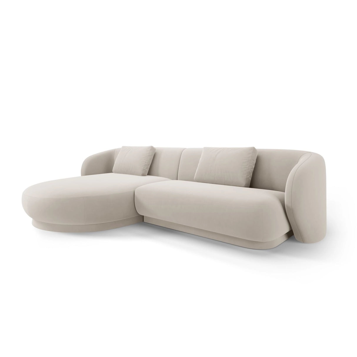 Camden 4-Sitzer Ecksofa, Linke Seite, aus Samt in Ecru (Casino Sand), 289x177x72 cm von Cosmopolitan Design – Bild 1