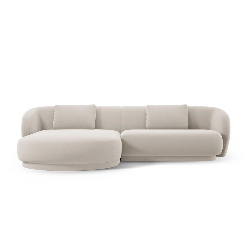 Camden 4-Sitzer Ecksofa, Linke Seite, aus Samt in Ecru (Casino Sand), 289x177x72 cm von Cosmopolitan Design – Bild 3