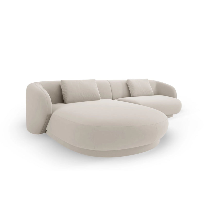 Camden 4-Sitzer Ecksofa, Linke Seite, aus Samt in Ecru (Casino Sand), 289x177x72 cm von Cosmopolitan Design – Bild 4