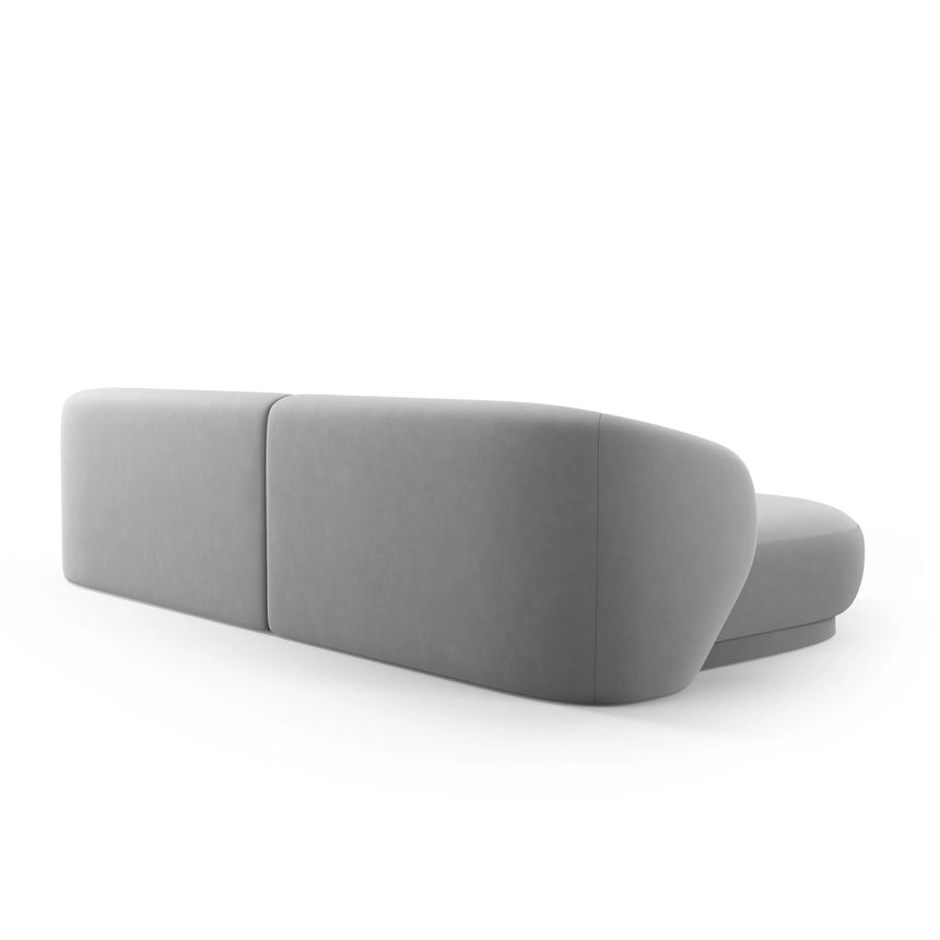 Camden 4-Sitzer Ecksofa, Linke Seite, aus Samt in Hellgrau (Casino Ash), 289x177x72 cm von Cosmopolitan Design – Bild 5