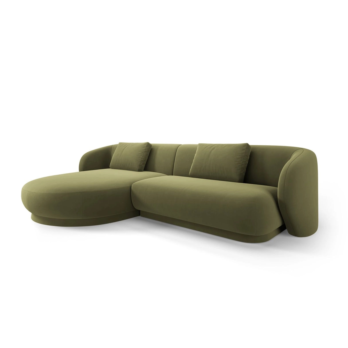 Camden 4-Sitzer Ecksofa, Linke Seite, aus Samt in Hellgrün (Casino Forest), 289x177x72 cm von Cosmopolitan Design – Bild 1