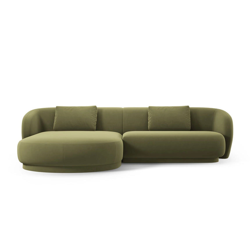 Camden 4-Sitzer Ecksofa, Linke Seite, aus Samt in Hellgrün (Casino Forest), 289x177x72 cm von Cosmopolitan Design – Bild 3