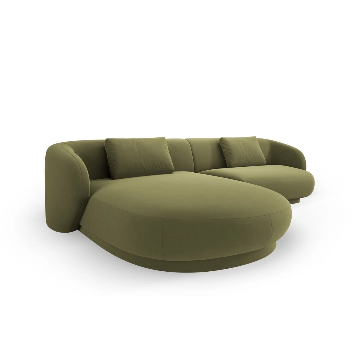 Camden 4-Sitzer Ecksofa, Linke Seite, aus Samt in Hellgrün (Casino Forest), 289x177x72 cm von Cosmopolitan Design – Bild 4
