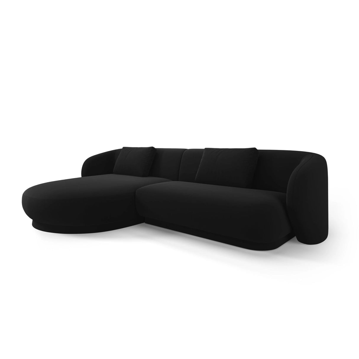 Camden 4-Sitzer Ecksofa, Linke Seite, aus Samt in Schwarz (Casino Black), 289x177x72 cm von Cosmopolitan Design – Bild 1