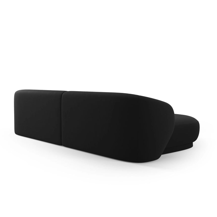Camden 4-Sitzer Ecksofa, Linke Seite, aus Samt in Schwarz (Casino Black), 289x177x72 cm von Cosmopolitan Design – Bild 5